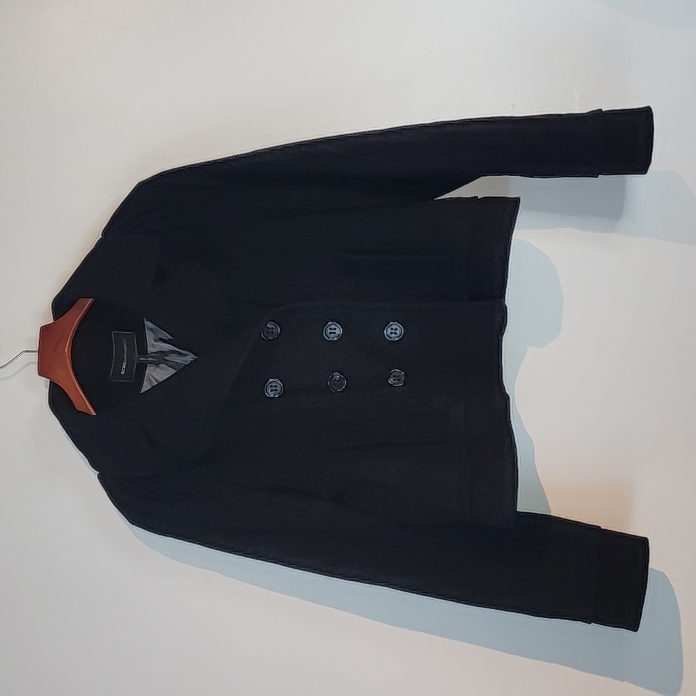 BCBG MAXAZRIA pea coat short jacket size L 70% Wool - Picture 11 of 13